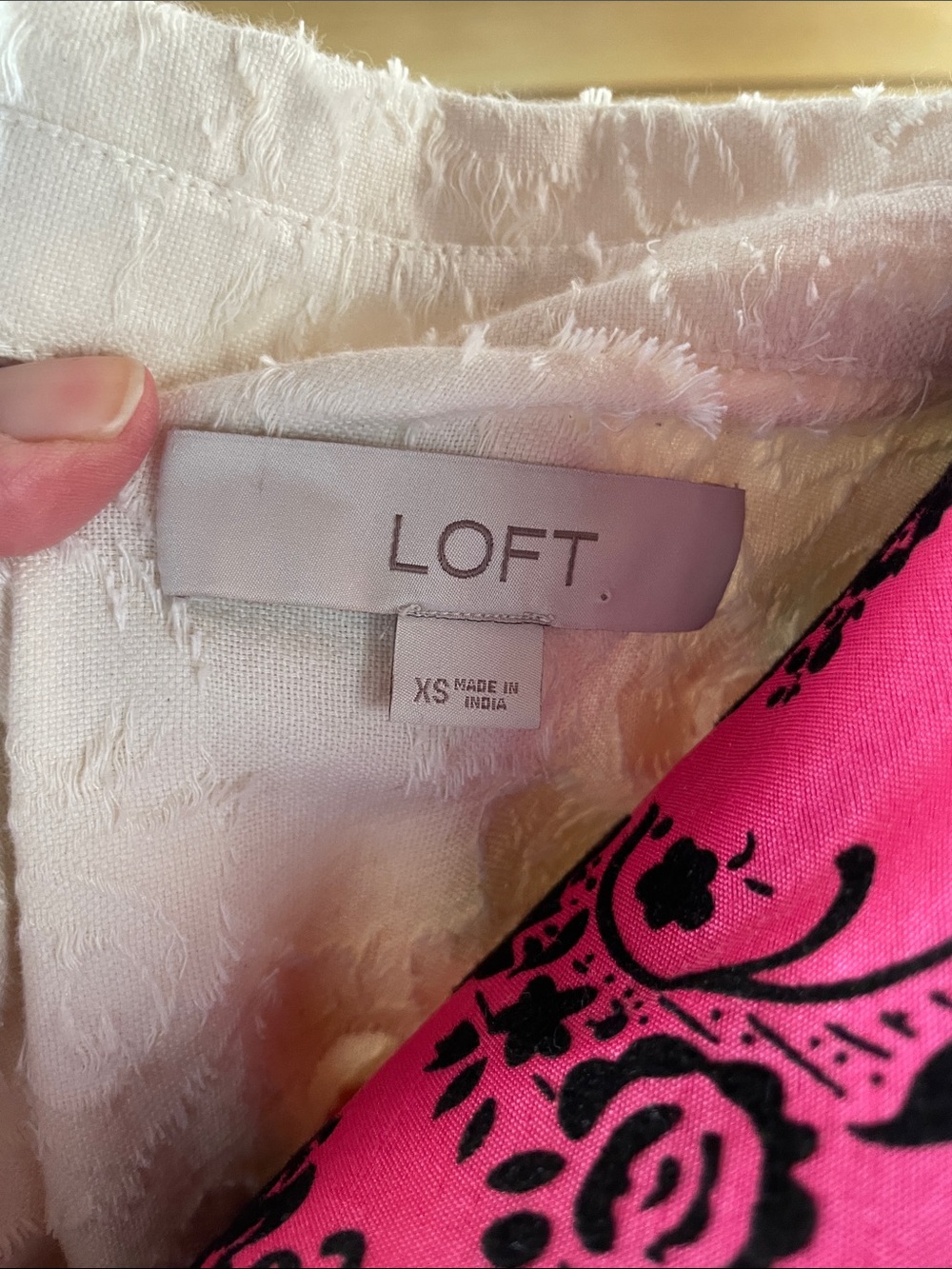 LOFT Cream Textured Button-Front Shirt - Picture 2 of 9